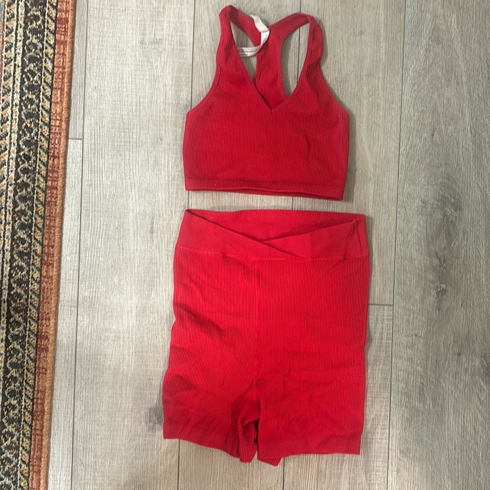 Free people movement ribbed set